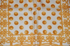Golden Navel Ribbons & Buttons Silk Scarf