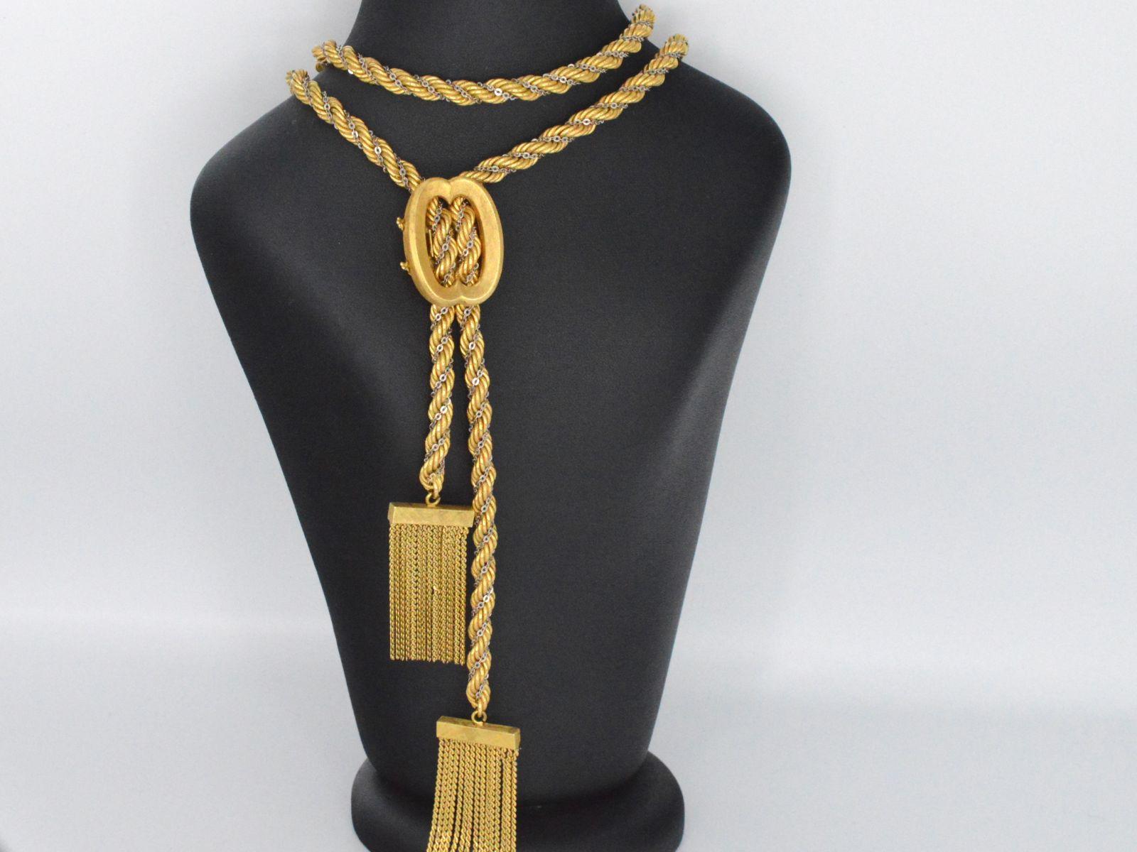 Jewel: Necklace; Weight: 117.8 grams; Length: 110 cm (adjustable closure); Hallmark: 18 kt gold 750; Condition: As good as new; The quality has been taken from the certificate belonging to the item; Retail value: € 26,550