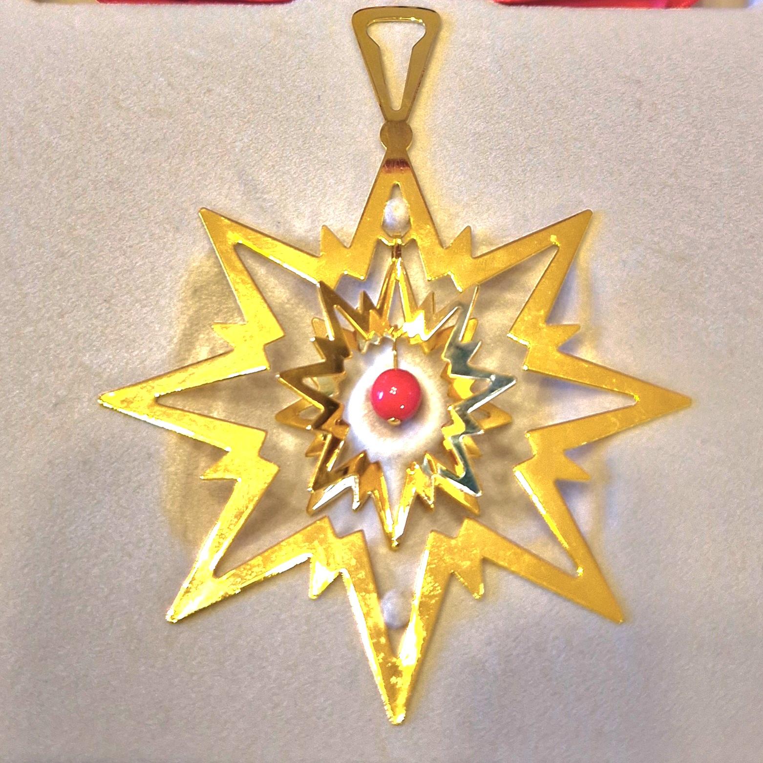 Goldener Nothern Star, Georg Jensen Weihnachtsschmuck 1993, Flemming Eskildsen im Angebot 8