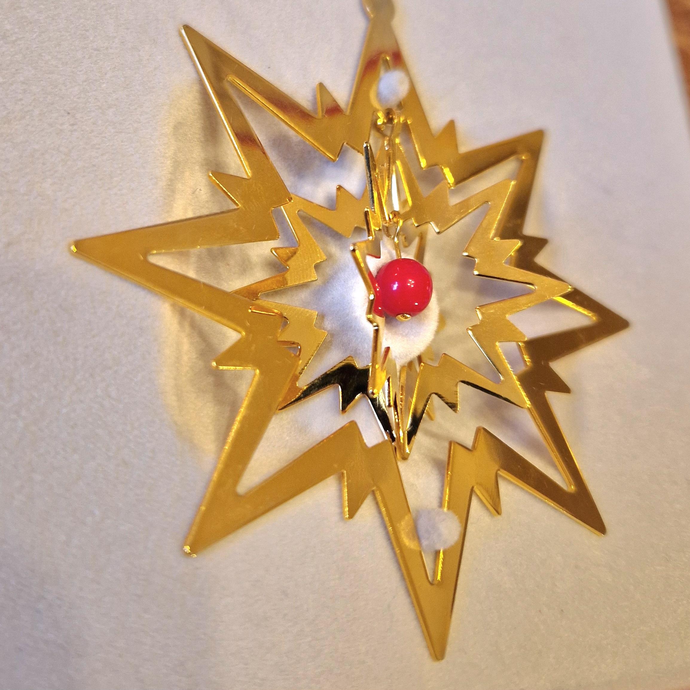 Goldener Nothern Star, Georg Jensen Weihnachtsschmuck 1993, Flemming Eskildsen im Angebot 10