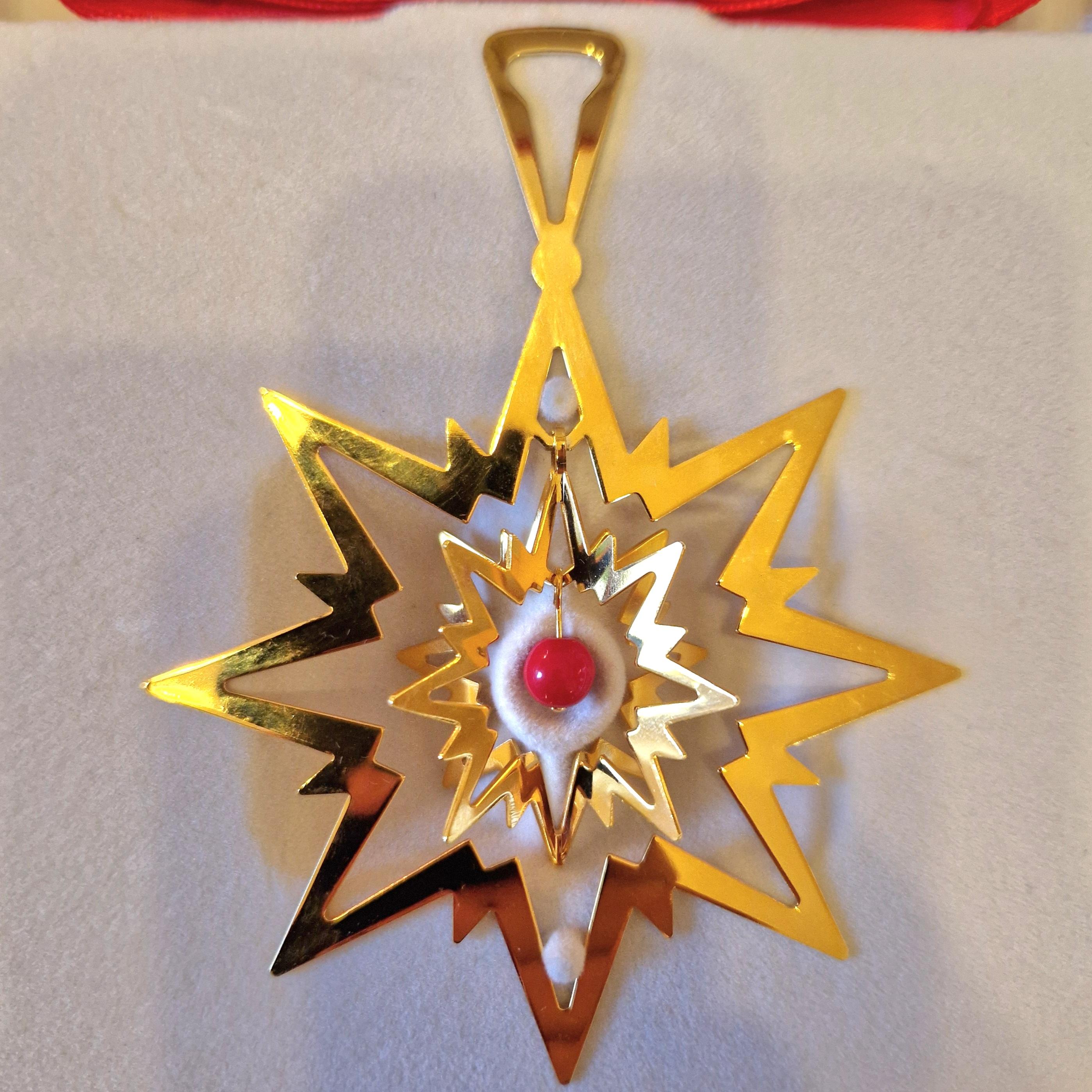 Goldener Nothern Star, Georg Jensen Weihnachtsschmuck 1993, Flemming Eskildsen im Angebot 12