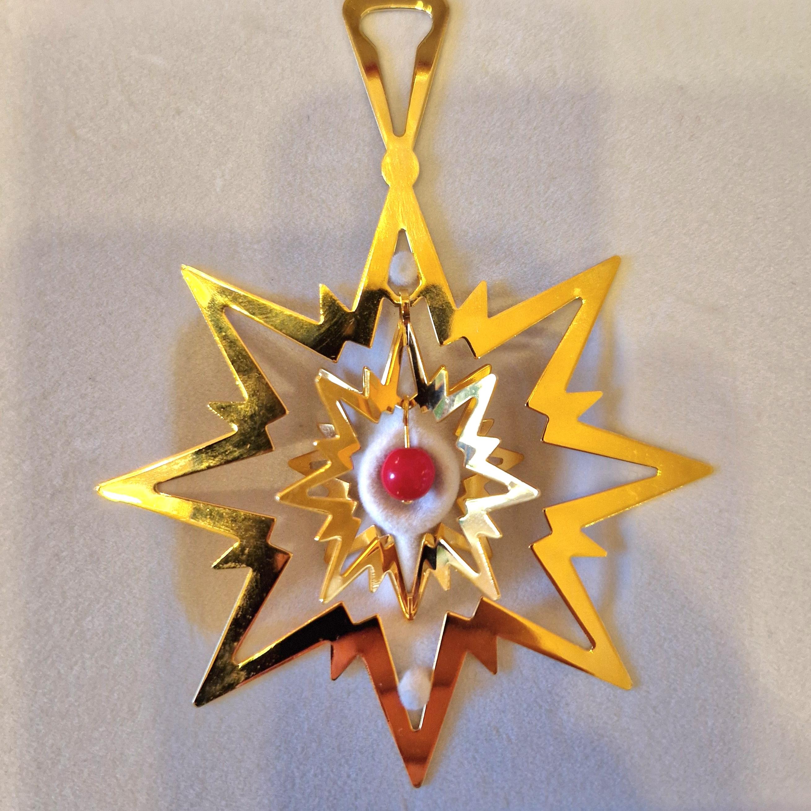 Goldener Nothern Star, Georg Jensen Weihnachtsschmuck 1993, Flemming Eskildsen im Angebot 13