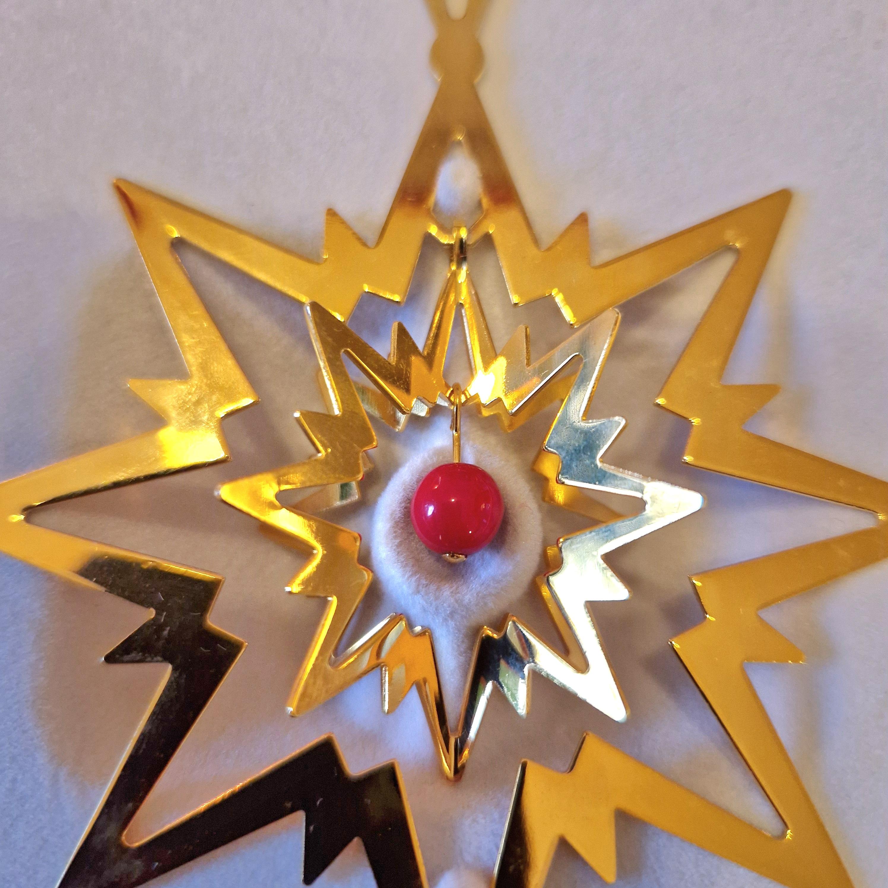 Goldener Nothern Star, Georg Jensen Weihnachtsschmuck 1993, Flemming Eskildsen im Angebot 14
