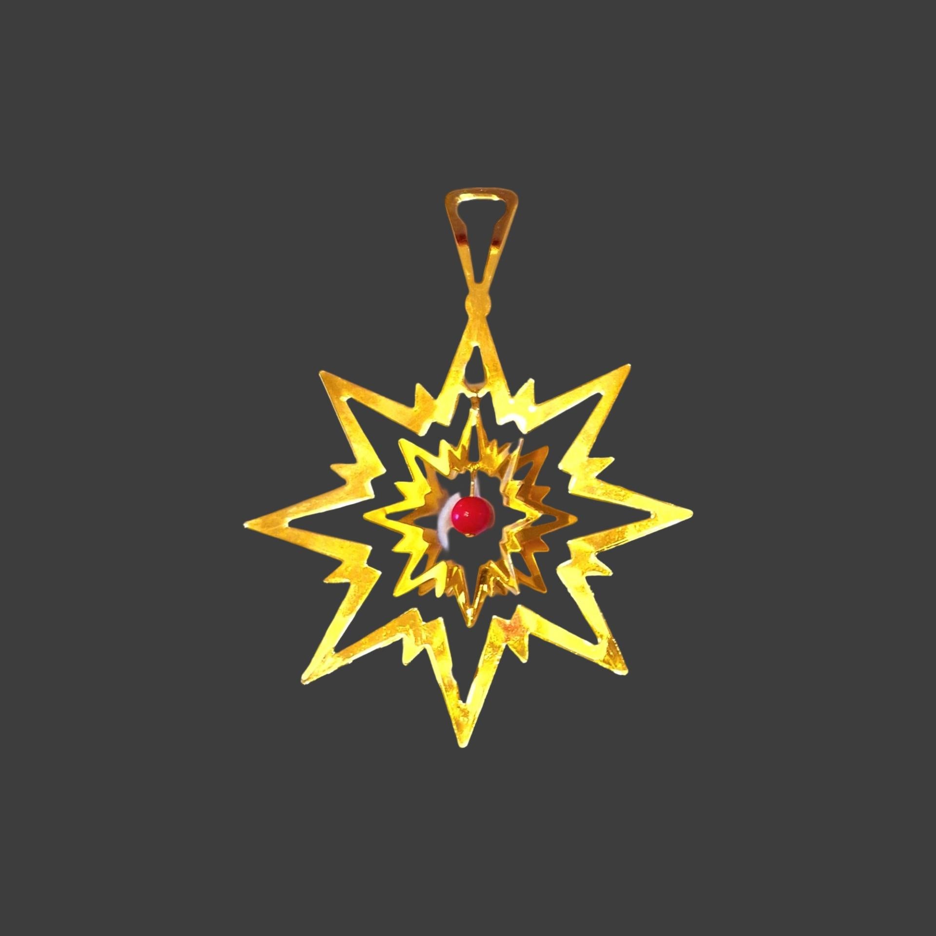 Goldener Nothern Star, Georg Jensen Weihnachtsschmuck 1993, Flemming Eskildsen (Dänisch) im Angebot