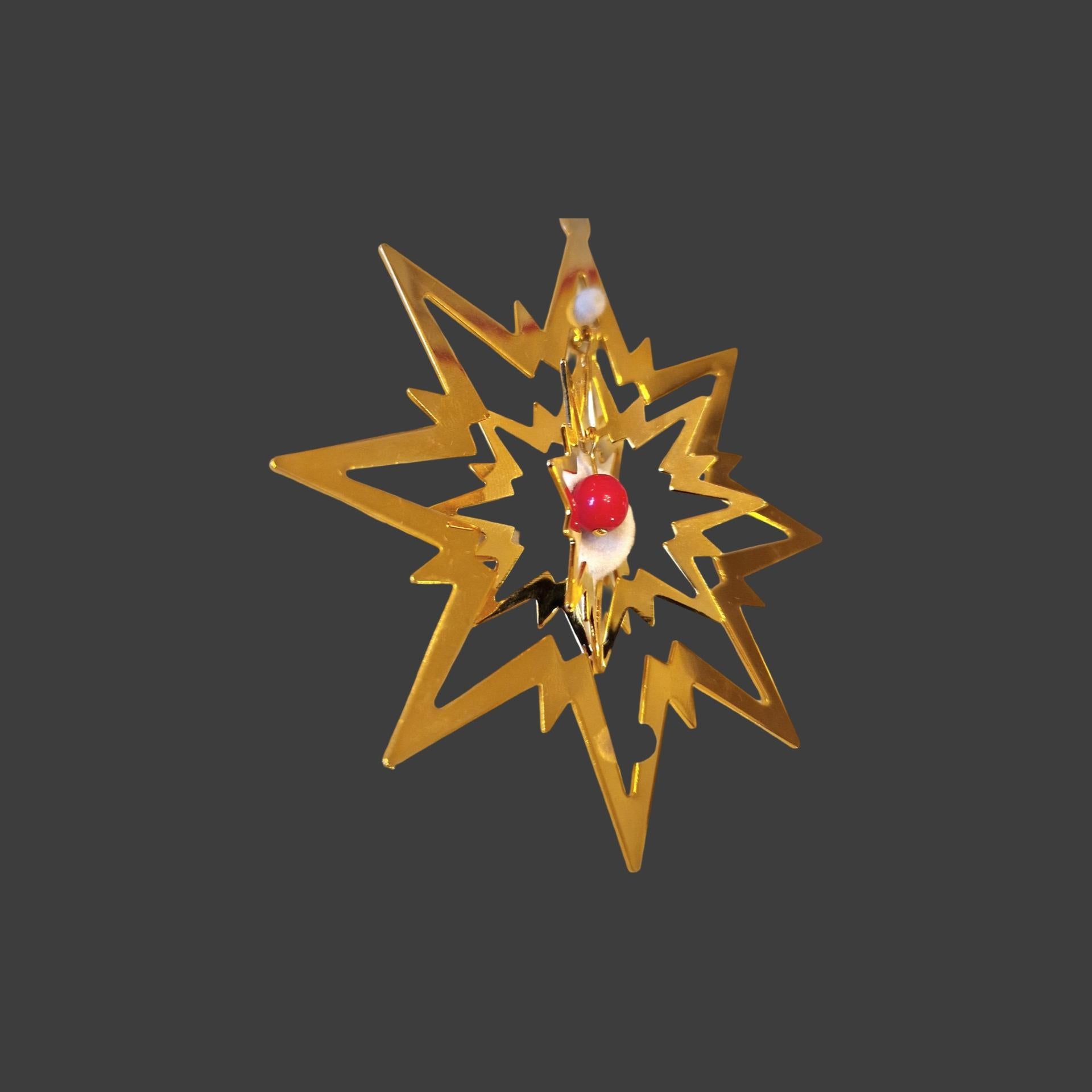 Goldener Nothern Star, Georg Jensen Weihnachtsschmuck 1993, Flemming Eskildsen (Messing) im Angebot