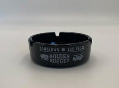 Golden Nugget Casino Black Glass Ashtray, Las Vegas, 20th Century