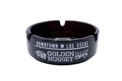 Golden Nugget Casino of Las Vegas Black Glass Ashtray