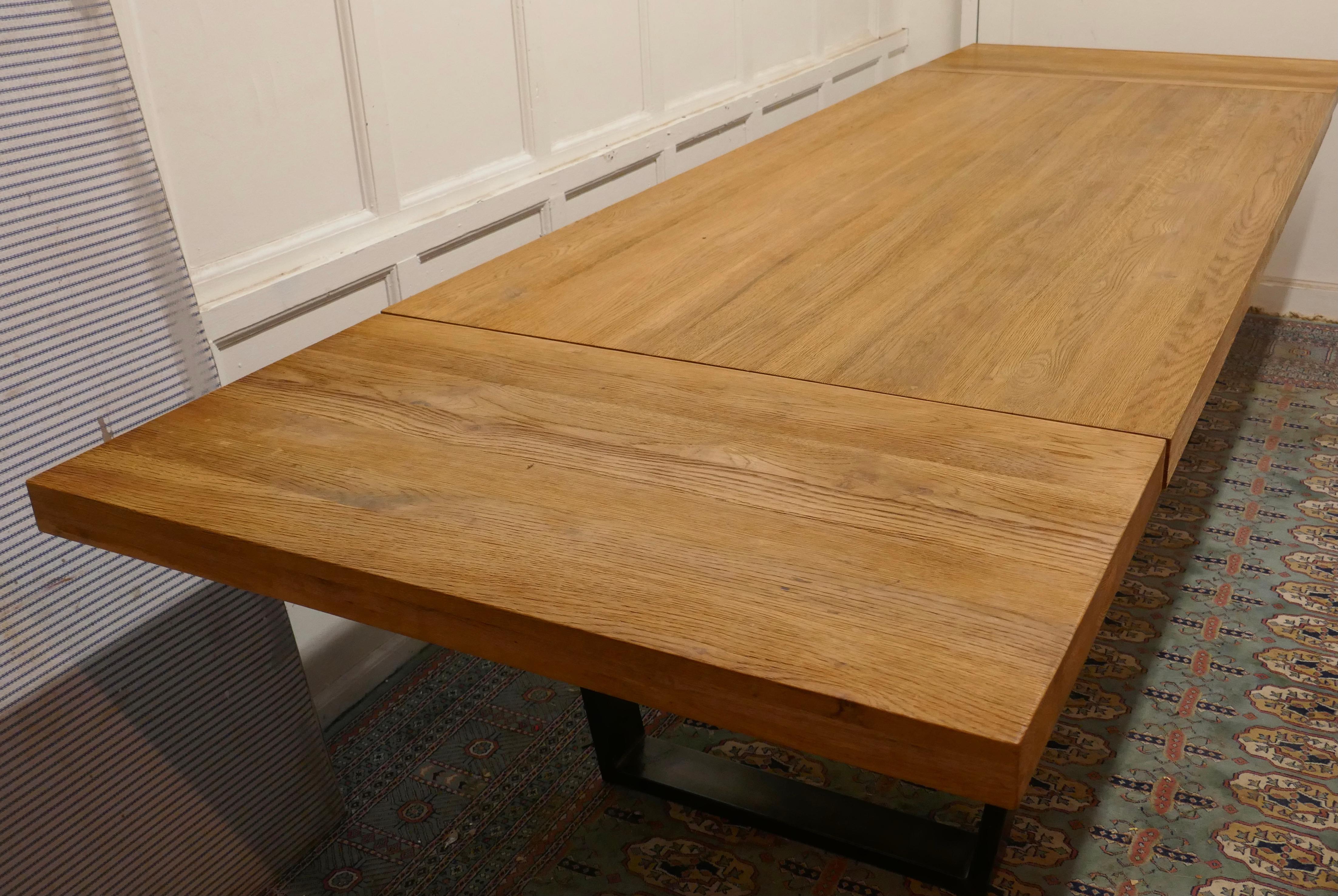 Mid-Century Modern Golden Oak Modernist Extending Dining Table For Sale