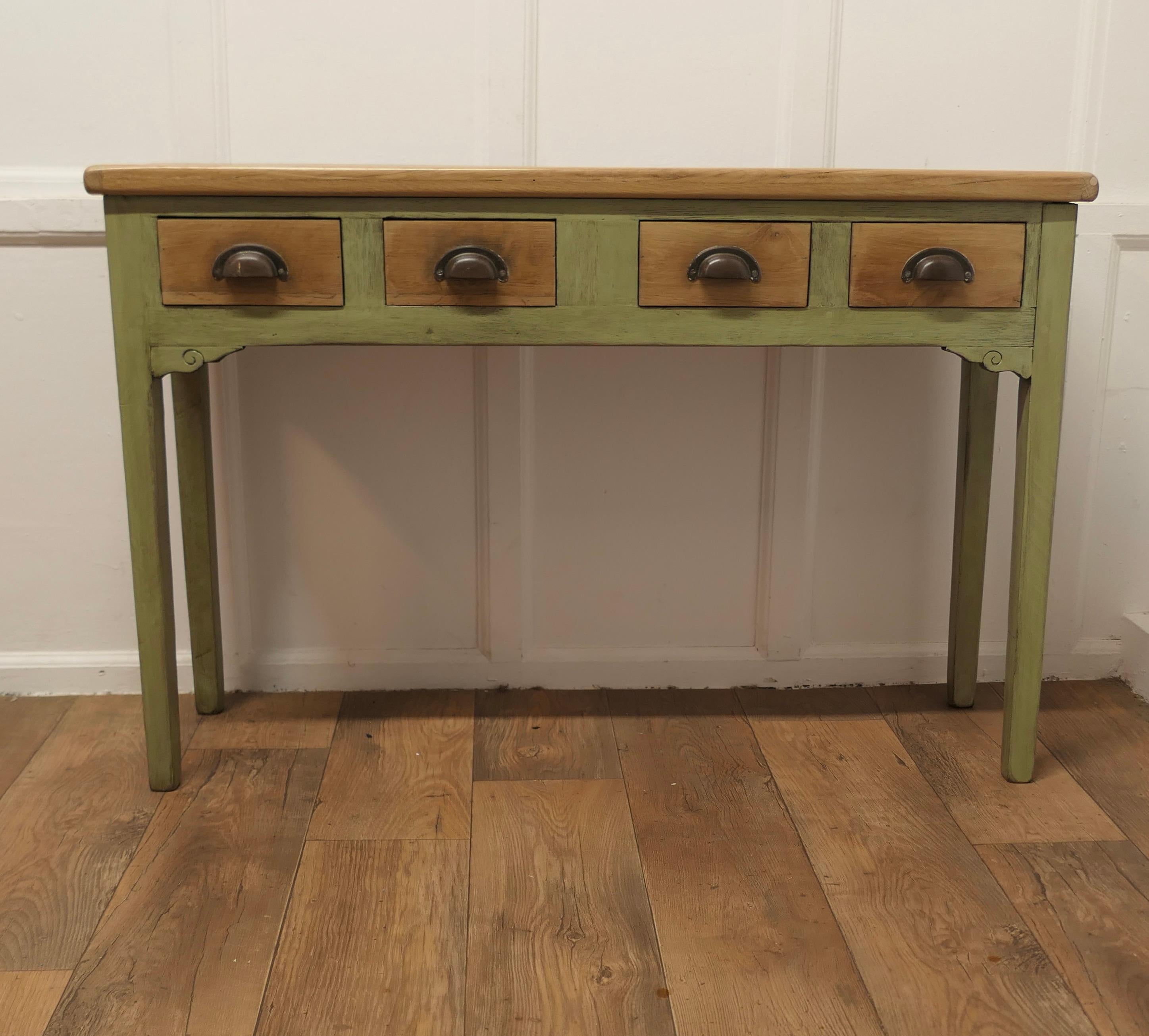 olive green console table