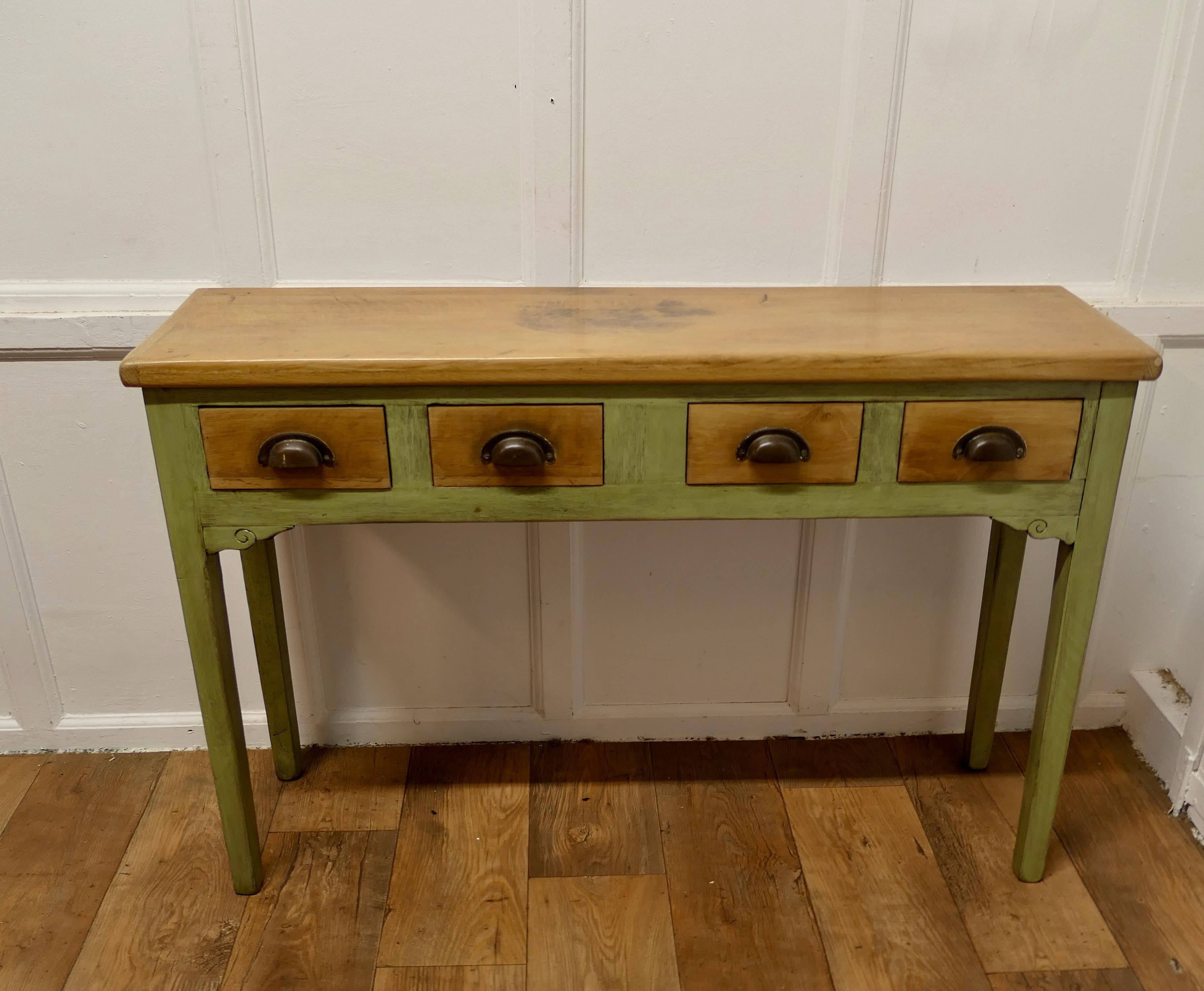 golden oak console table