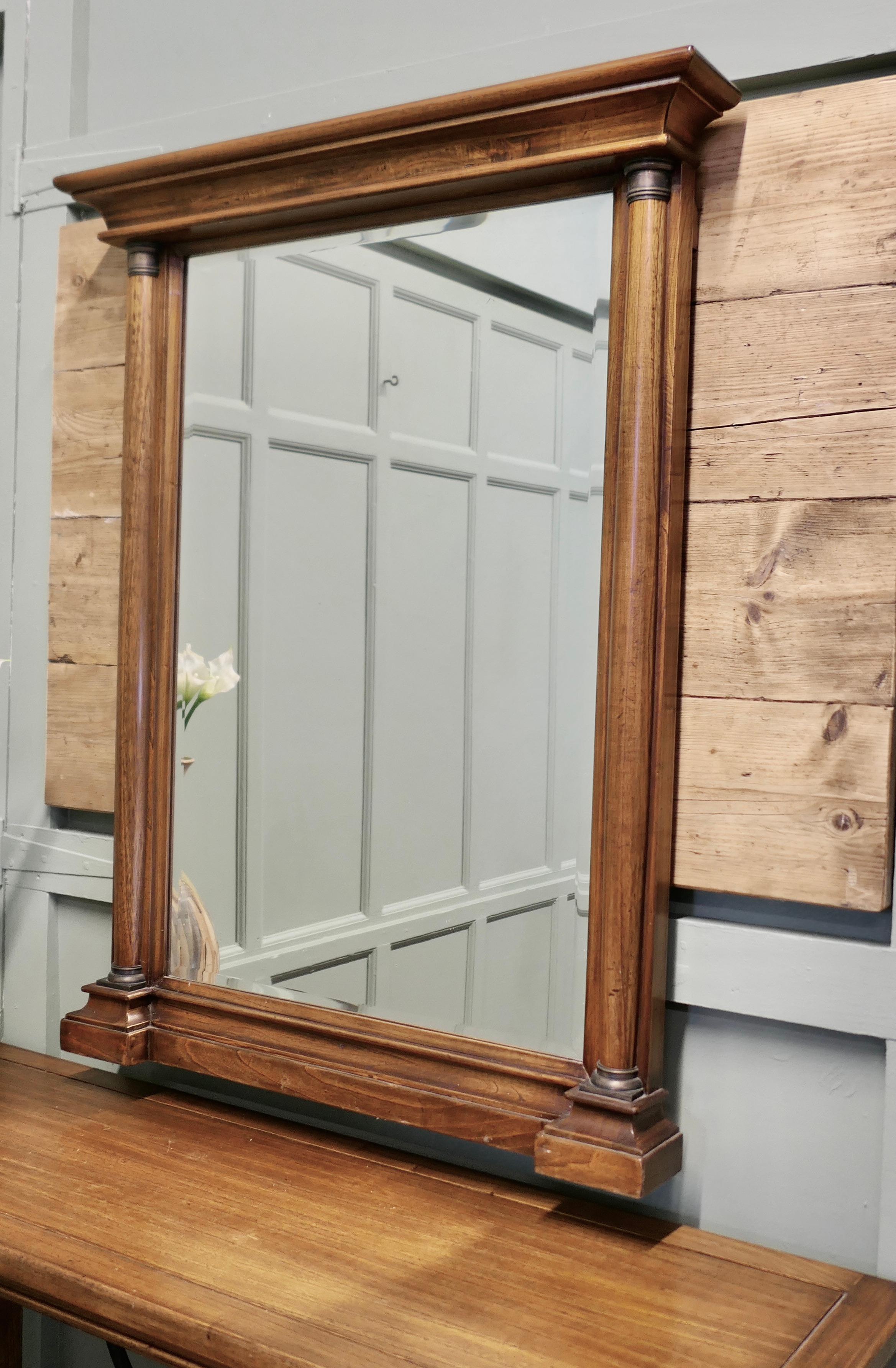 Golden Oak Arts and Crafts Console and Mirror For Sale 3