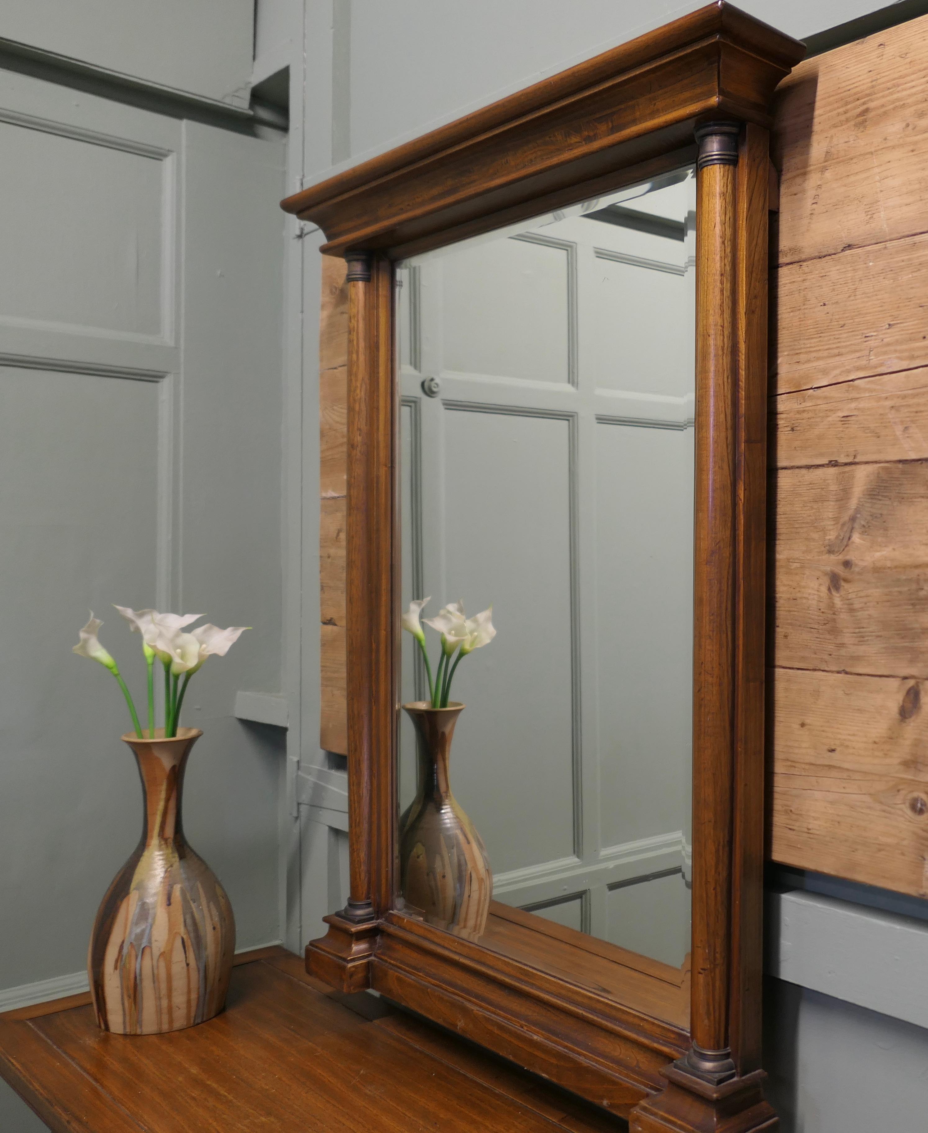 Golden Oak Arts and Crafts Console and Mirror For Sale 4
