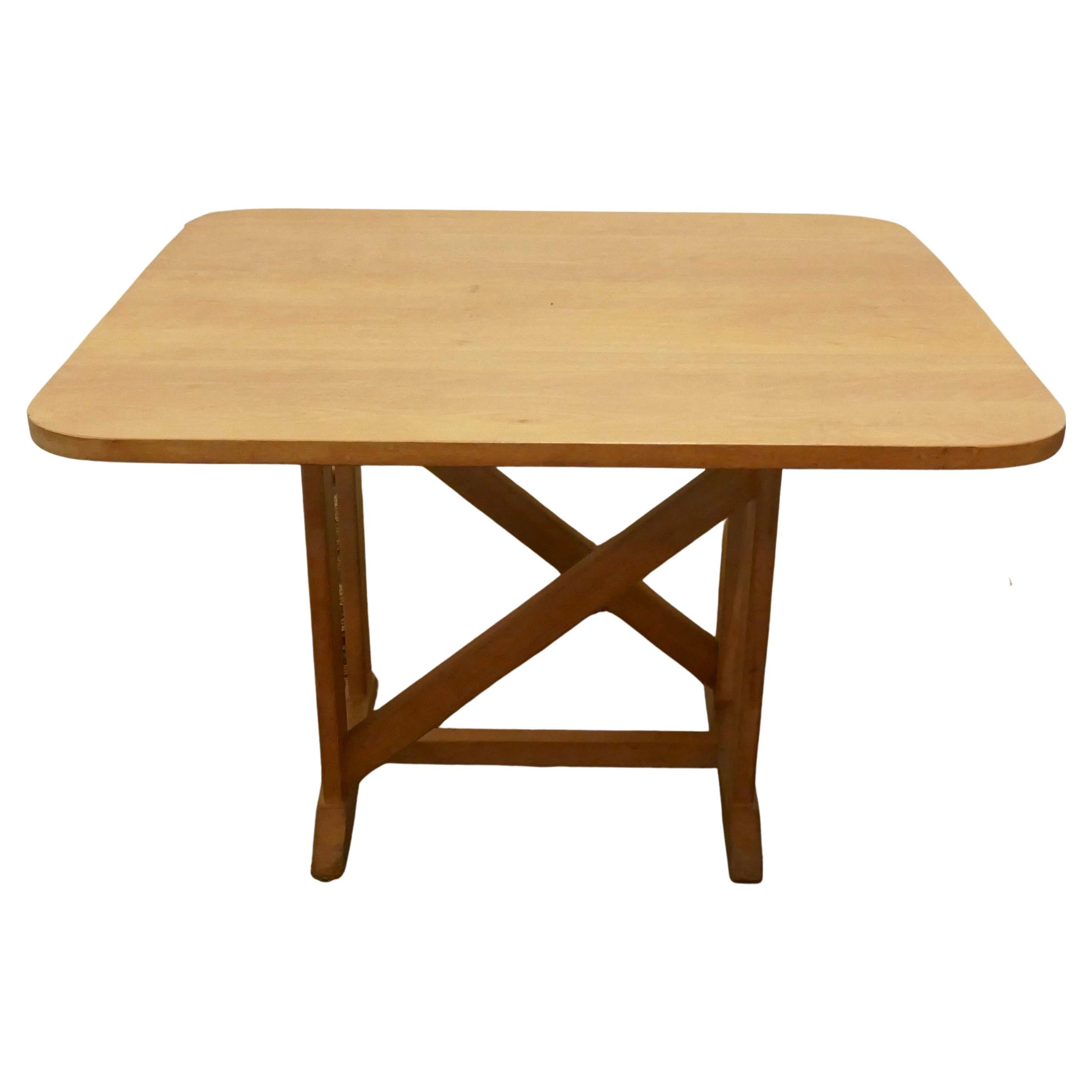 Golden Oak Arts and Crafts Dining Table