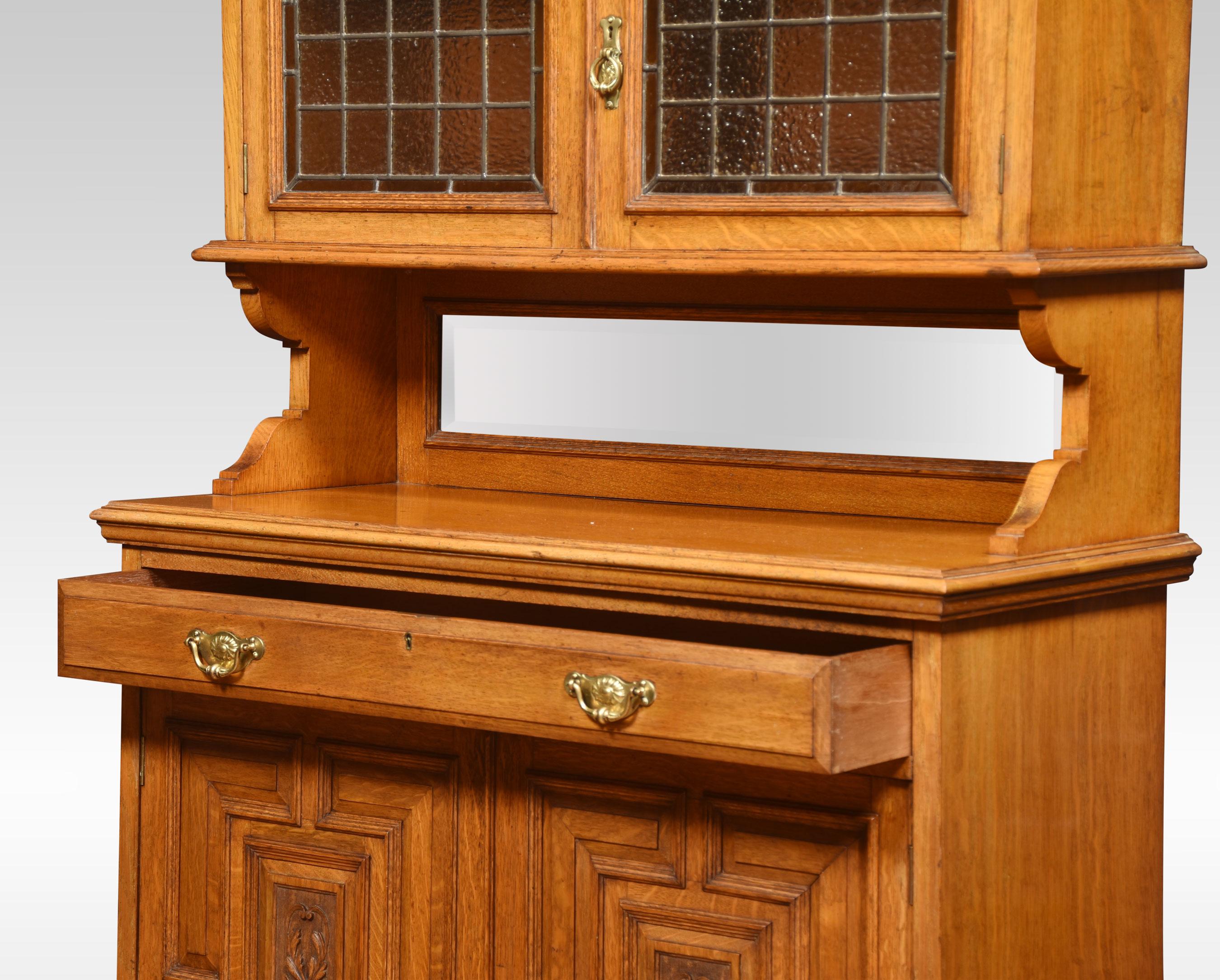 19th Century Golden Oak Cabinet For Sale