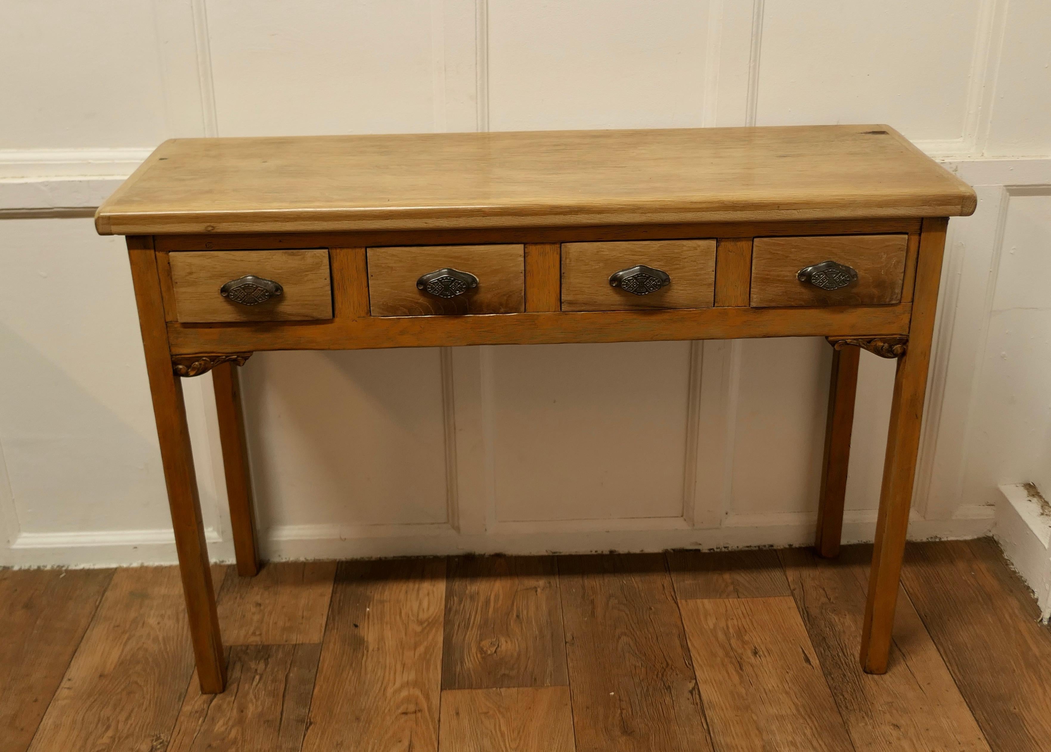 Country Golden Oak Hall Table, Serving Table  This is a lovely country made piece  For Sale