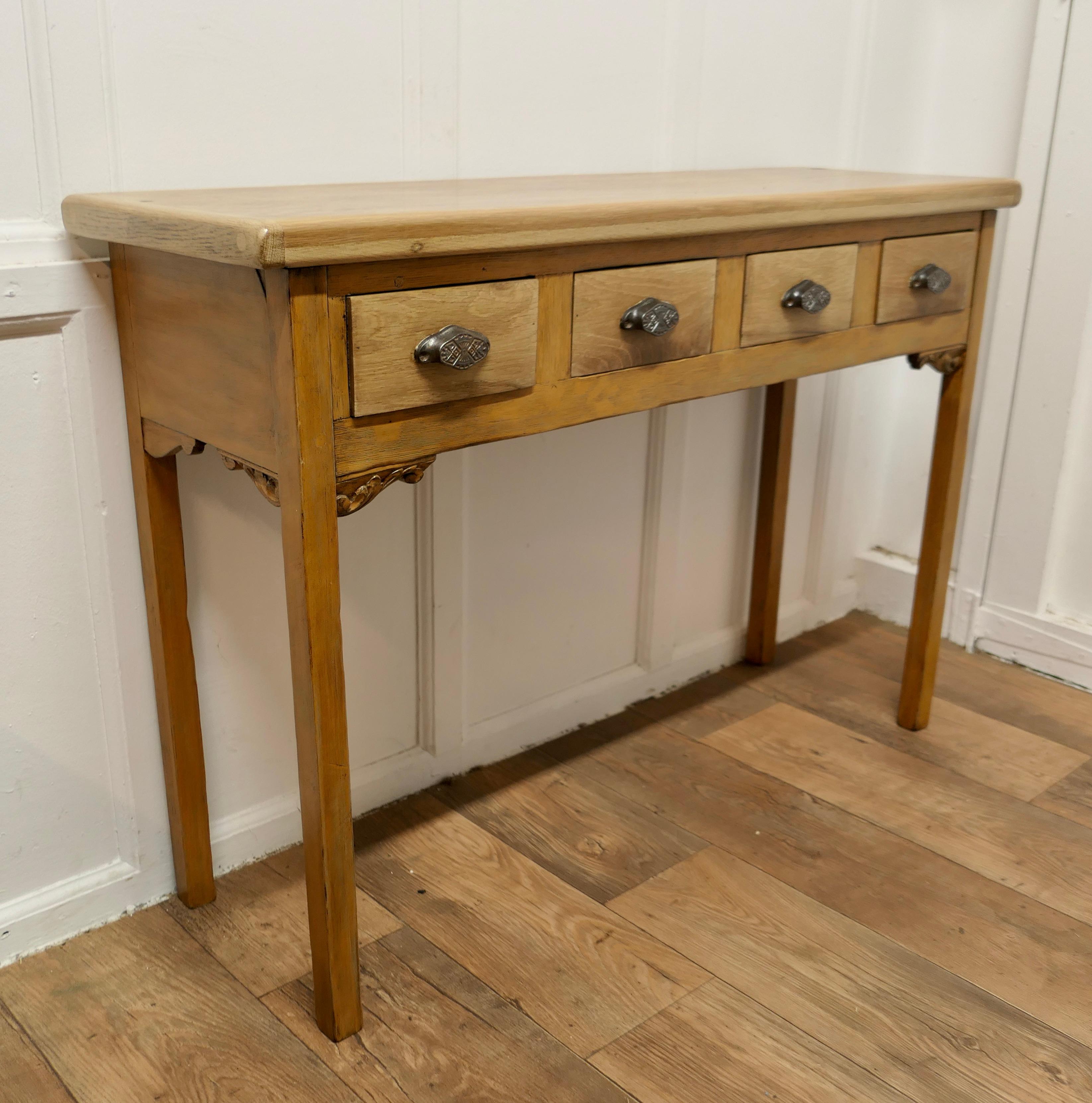 Mid-20th Century Golden Oak Hall Table, Serving Table  This is a lovely country made piece  For Sale