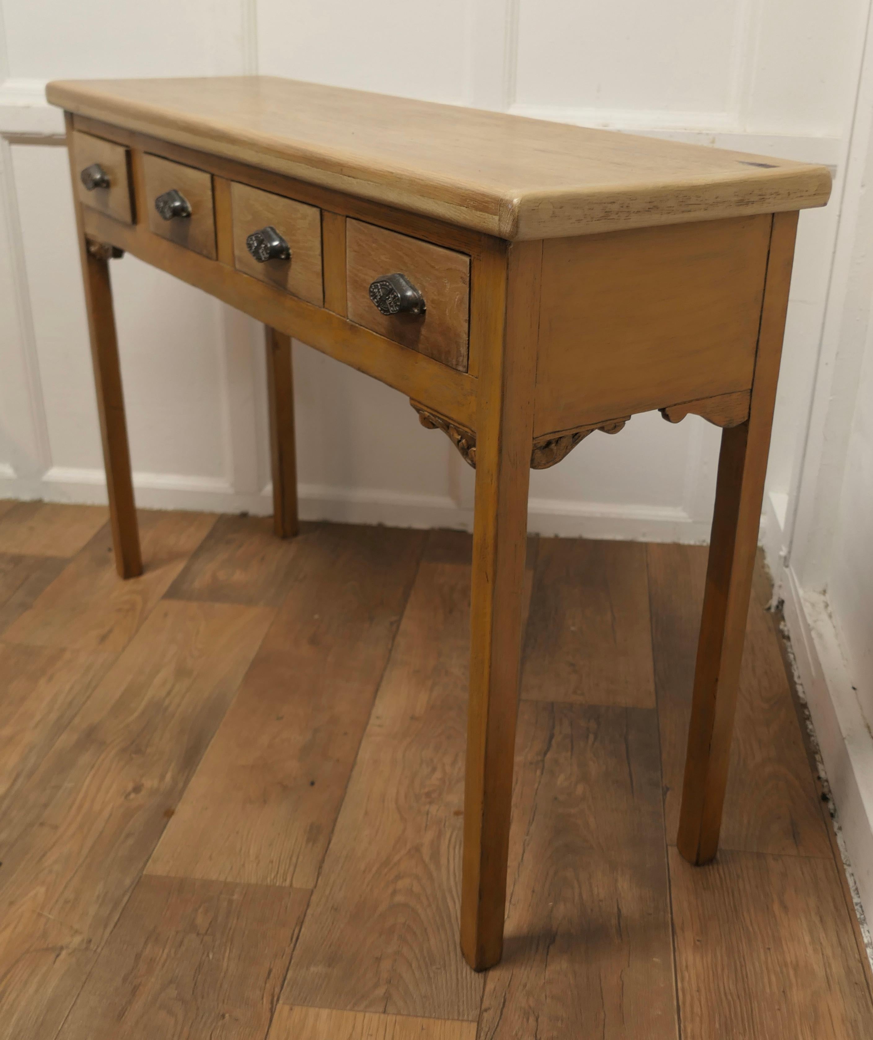 Golden Oak Hall Table, Serving Table  This is a lovely country made piece  For Sale 3