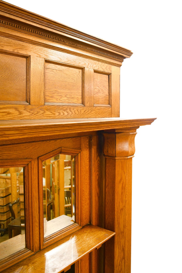 Golden Oak Fireplace Mantel With Octagonal Columns For Sale At 1stdibs