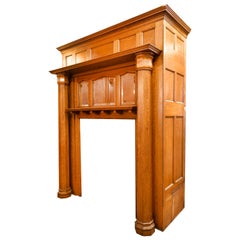 Golden Oak fireplace Mantel with Octagonal Columns