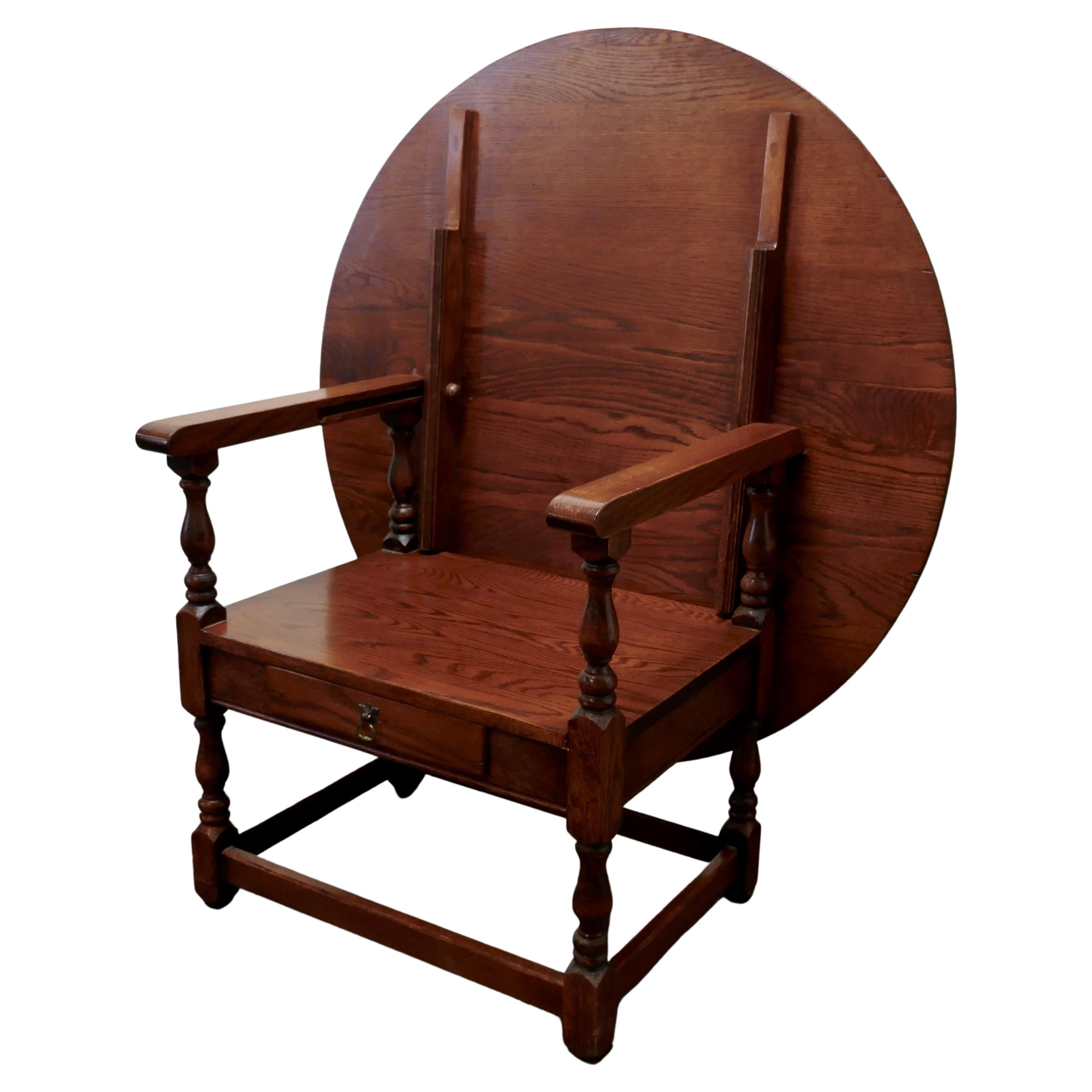 Golden Oak Monks Bench, Settle Metamorphic Hall Table For Sale
