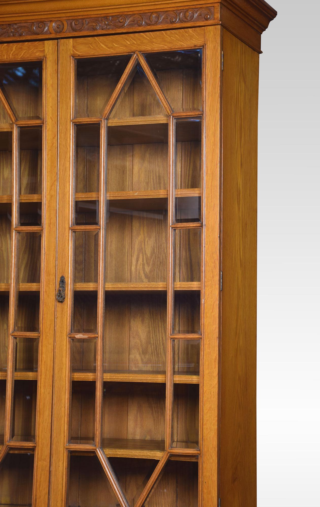 Golden Oak Two-Door Bookcase 3