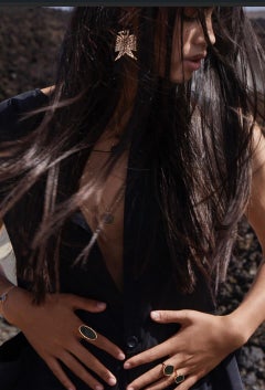 Golden Obsidian Disc Ring