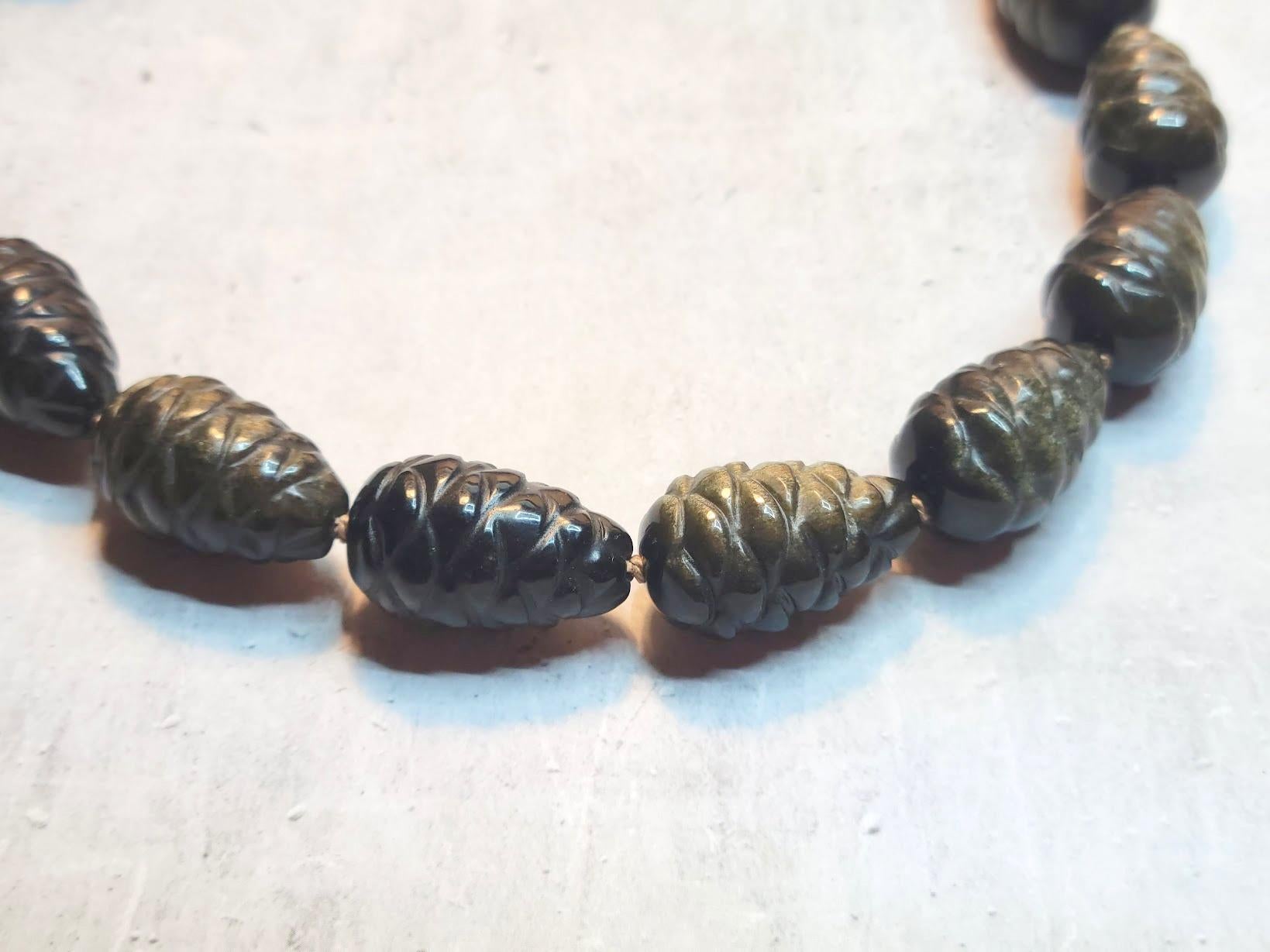 Collana di ossidiana dorata In condizioni Nuovo in vendita a Chesterland, OH