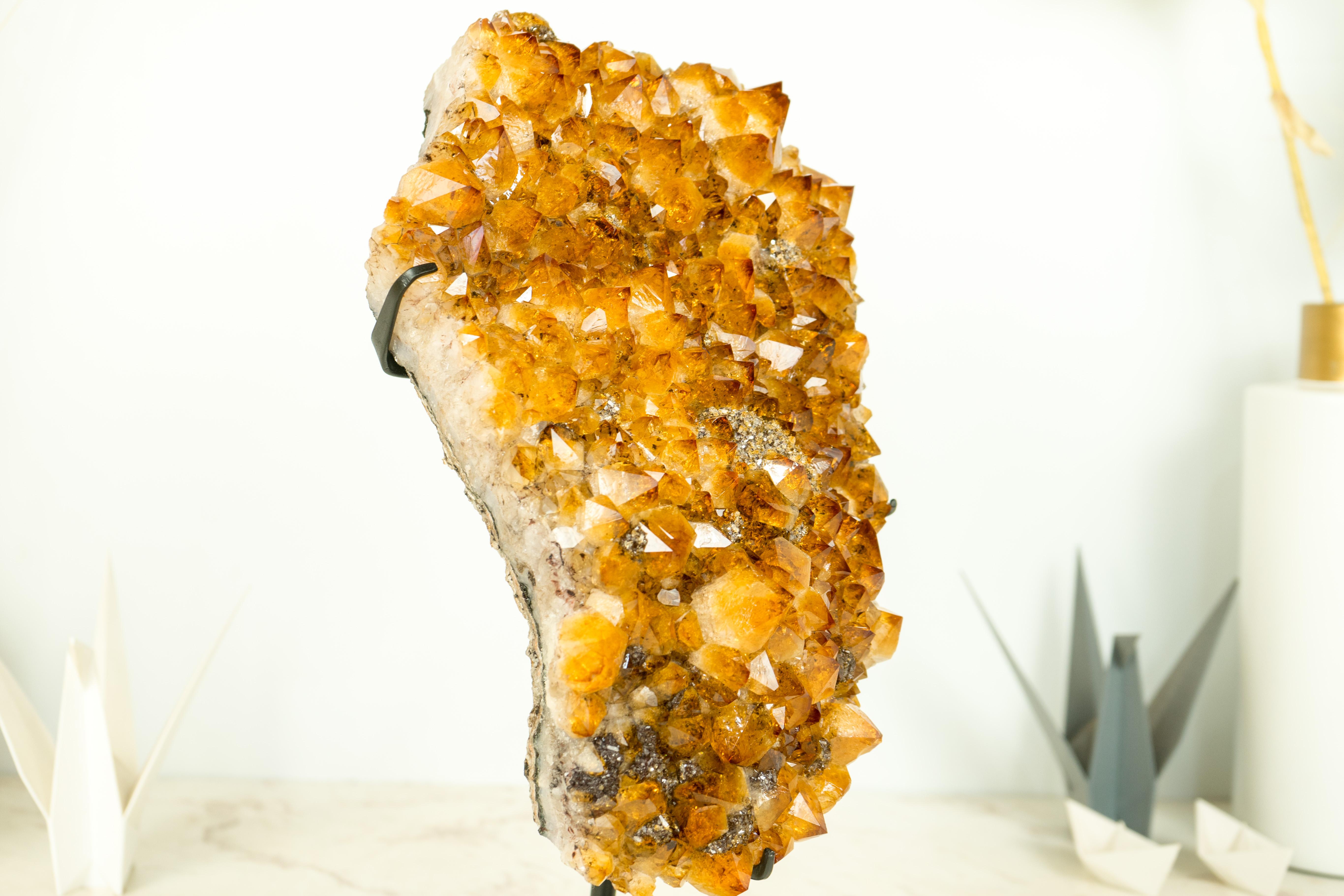 Golden Orange Citrine Cluster with Custom Display Stand, AAA-Grade For Sale 4