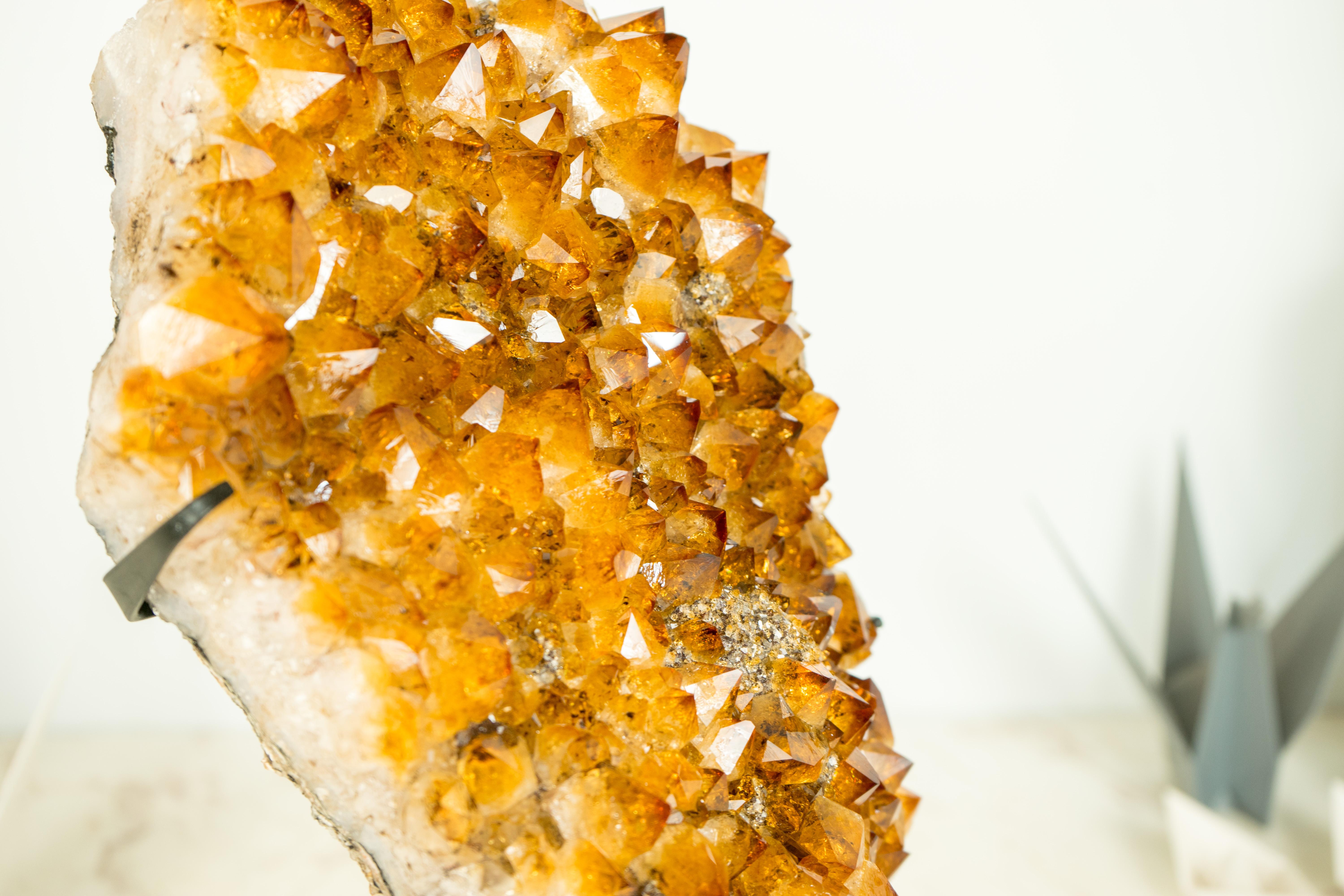 Golden Orange Citrine Cluster with Custom Display Stand, AAA-Grade For Sale 2