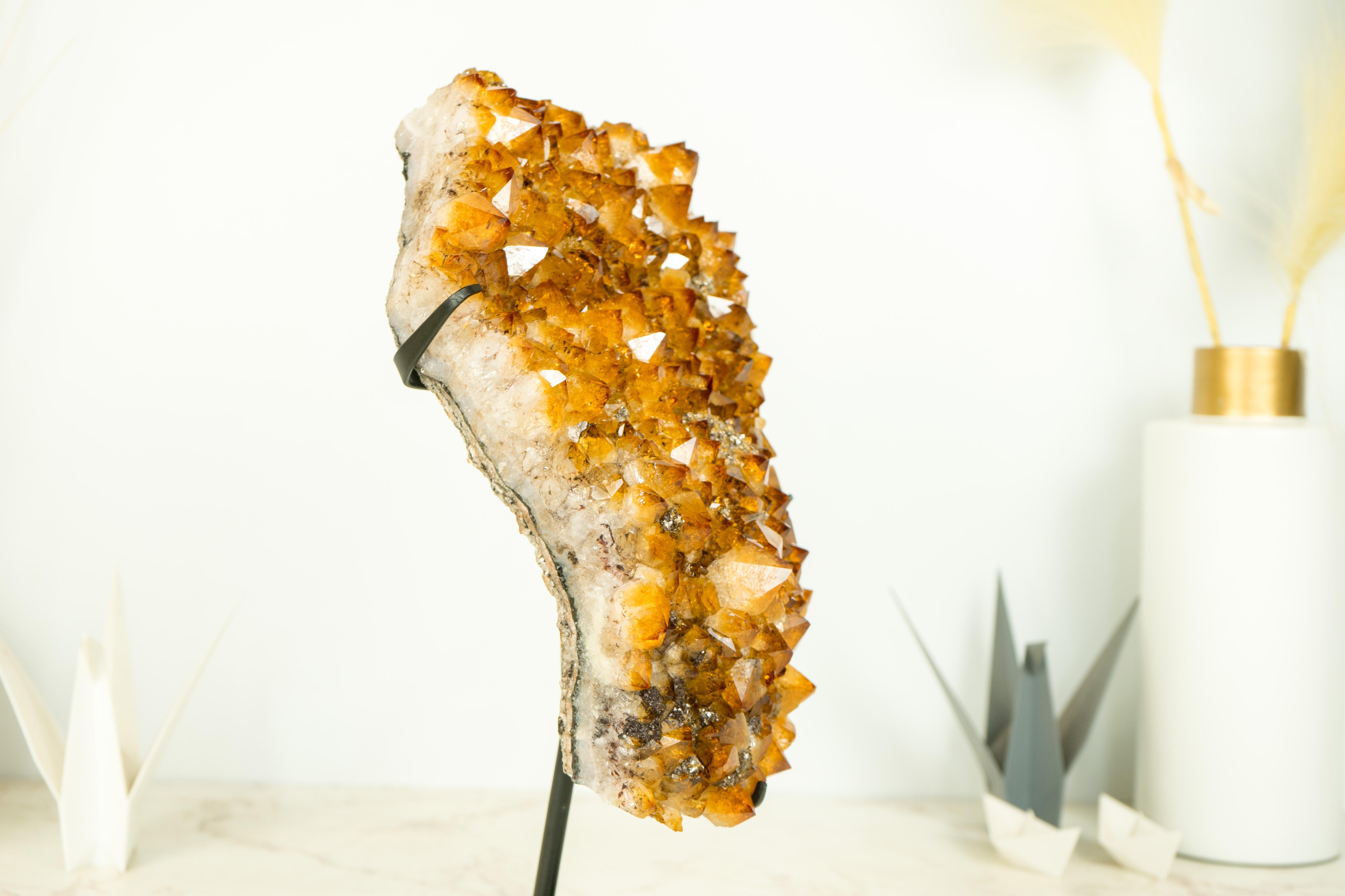 Golden Orange Citrine Cluster with Custom Display Stand, AAA-Grade For Sale 3