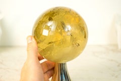 Sphère de citrine orange doré, art en cristal, citrine naturelle authentique rare