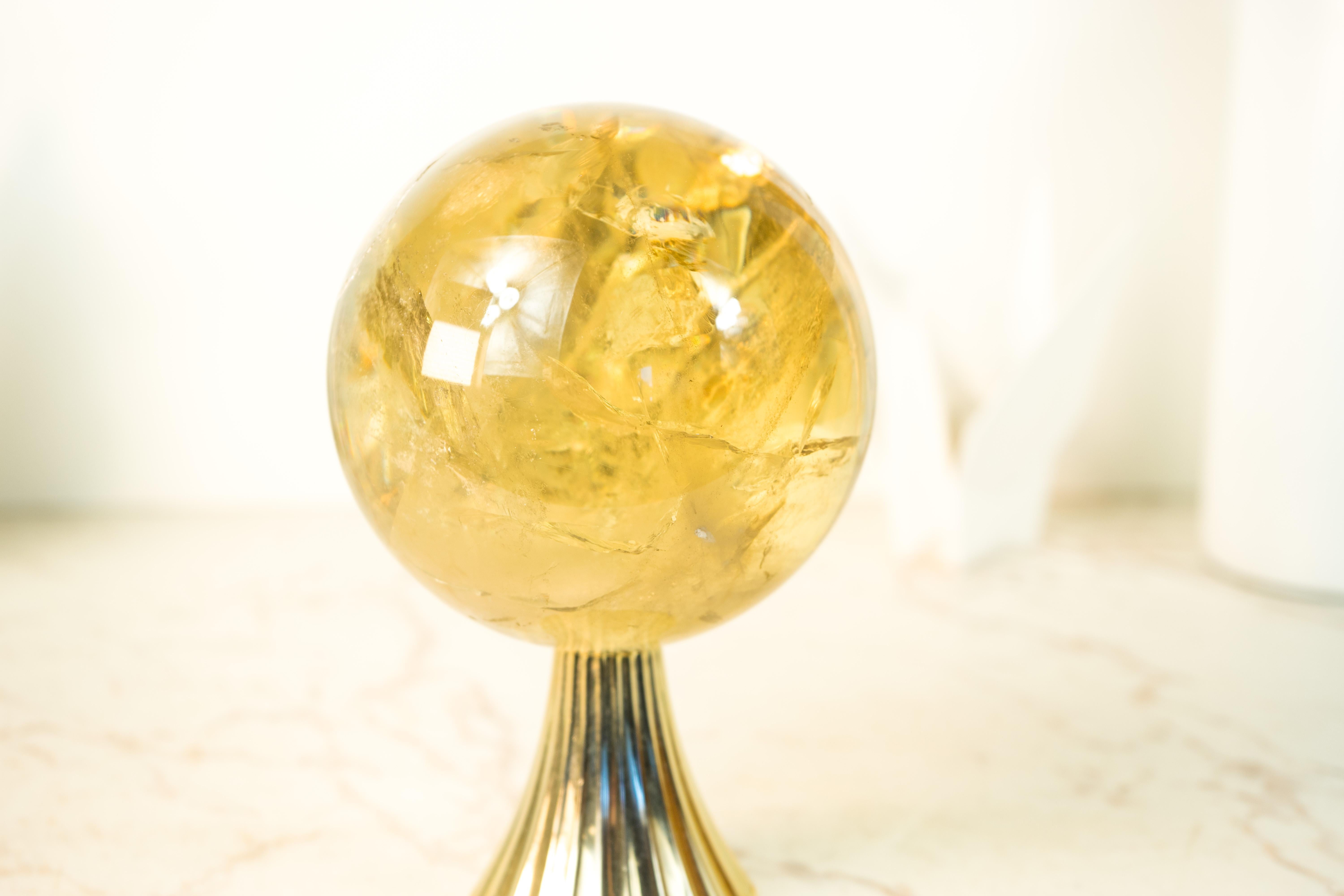 Sphère de citrine orange doré, art en cristal, citrine naturelle authentique rare Neuf - En vente à Ametista Do Sul, BR