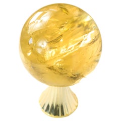 Golden Orange Citrine Sphere, Crystal Art, Rare Genuine Natural Citrine