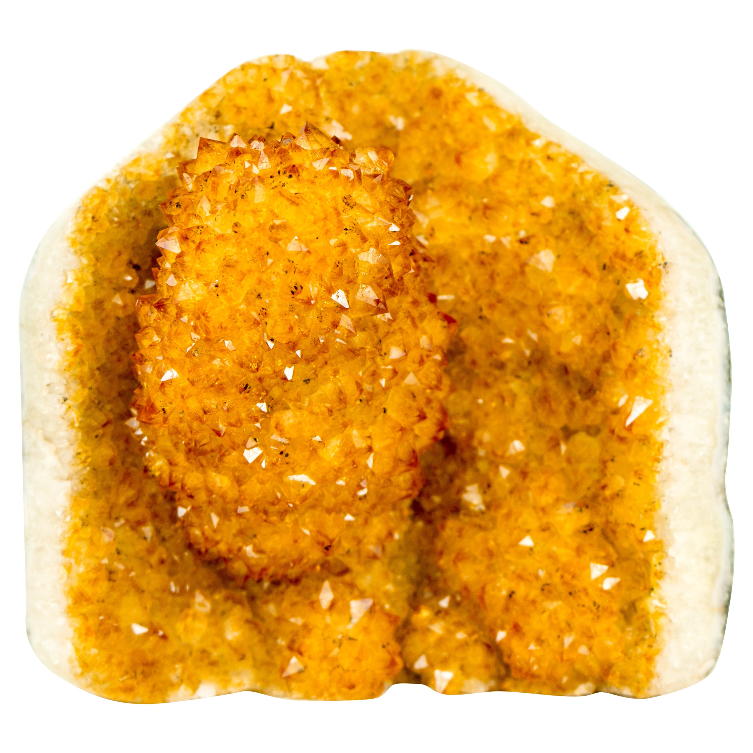 Cluster de citrine orange doré avec fleur Stalactite intact en vente