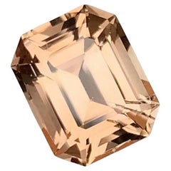 Golden Peach Natural Imperial Topaz Gemstone, 4.75 Ct Emerald Cut-Ring/Pendant