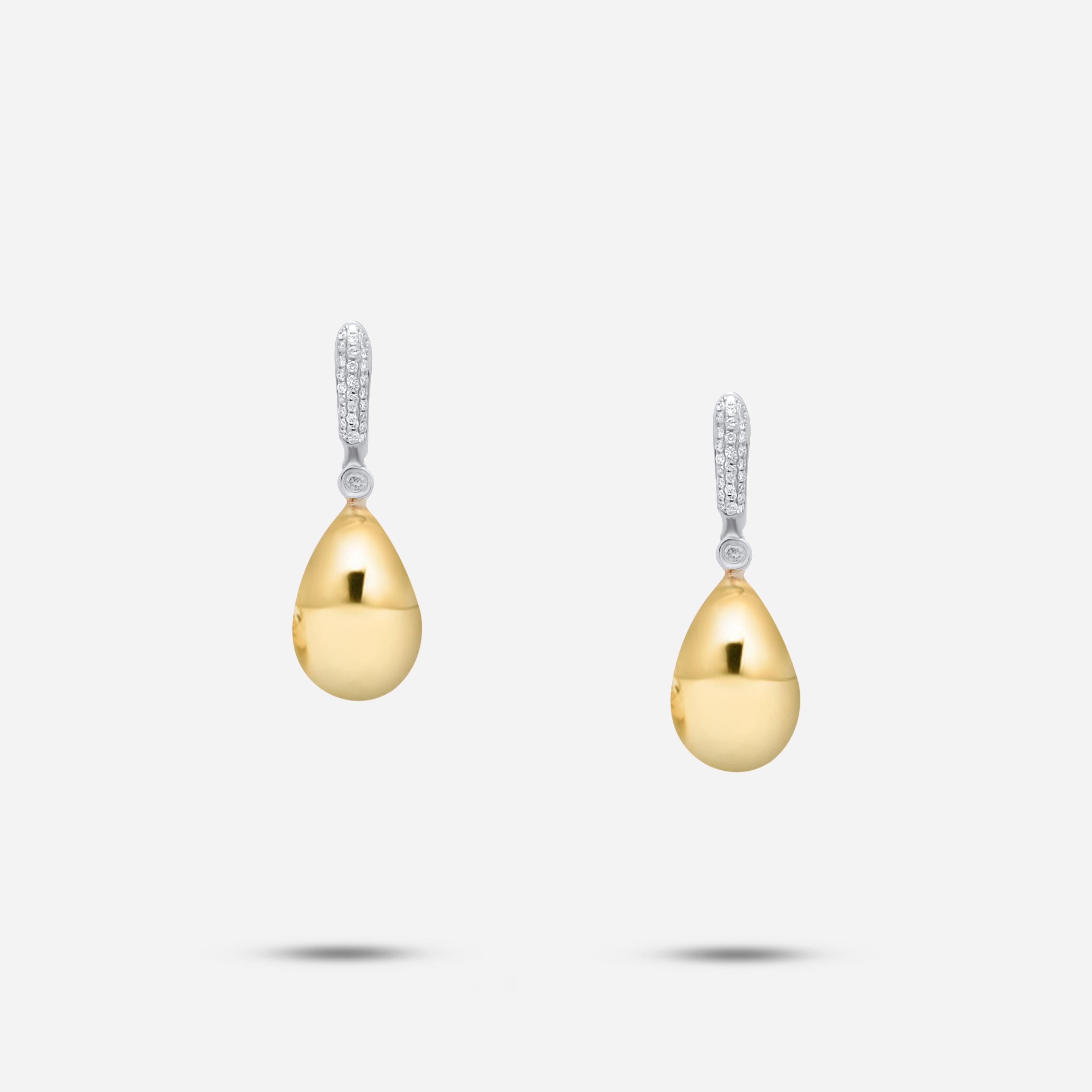 Golden Pear Water Tear Drop Shape Diamond Pave 18K Gold Huggie Drop Earrings
18 Karat Yellow Gold
1.00 CTs Diamonds

Important Information:
Please note that this item will take 2-4 weeks to deliver - it is showcased overseas in one of our jewelry