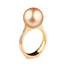 Golden Pearl Diamond Cocktail Ring