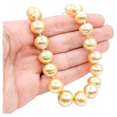 Collar de Perlas Doradas en Oro Amarillo de 14k