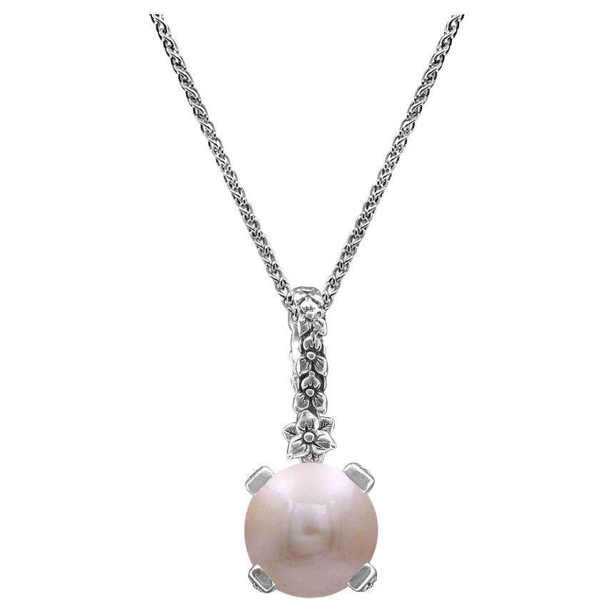 Golden Pearl Pendant in Sterling Silver For Sale