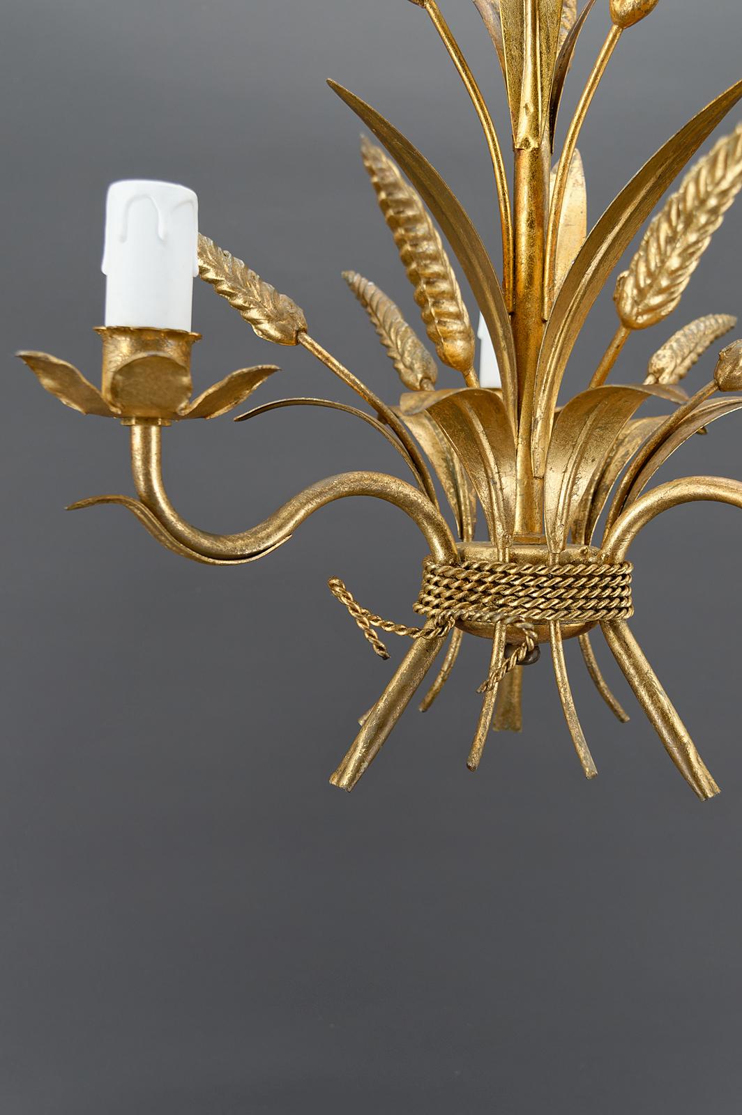 Golden Pendant with Ears of Wheat, circa 1960 For Sale 4