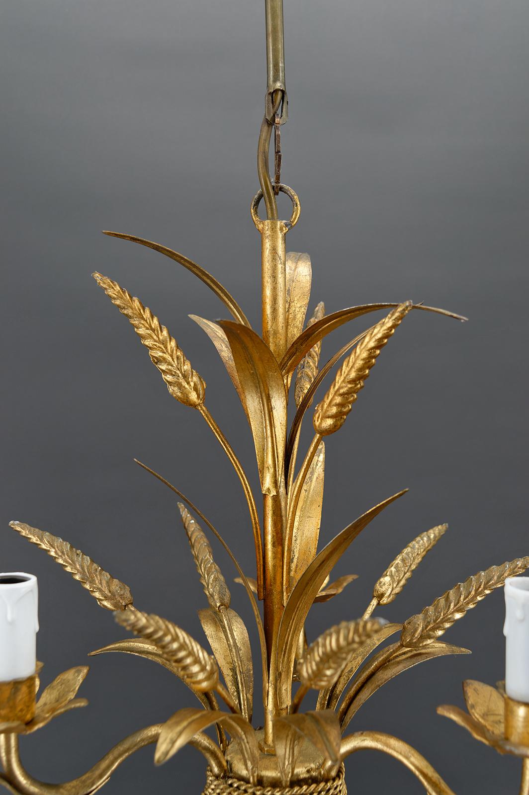 Golden Pendant with Ears of Wheat, circa 1960 For Sale 1