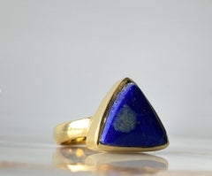 Goldplattierter Lapislazuli-Silberring
