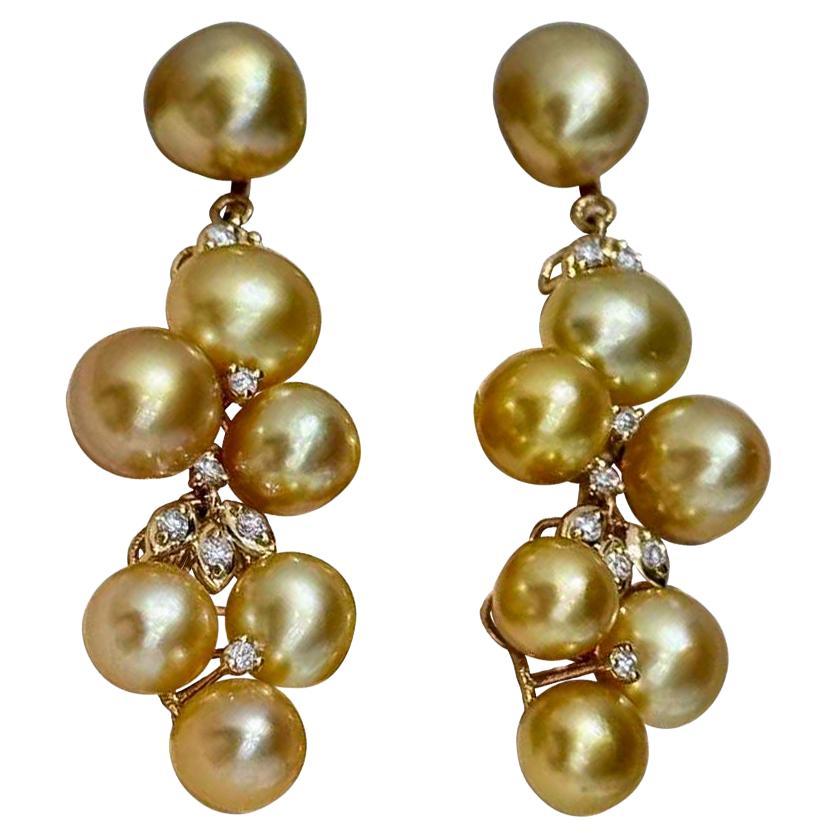 【Crown Radiance】Aurora Keshi South Sea Pearl Cluster Earrings