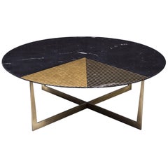 Golden Radius Coffee Table in Marquino and Gold Leaf by Alex Mint