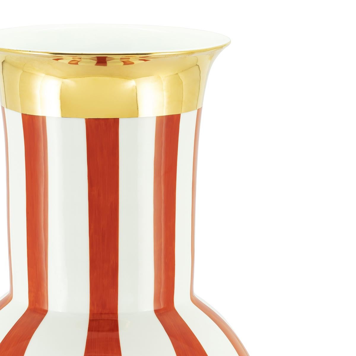 Contemporary Golden Red Large Vase For Sale