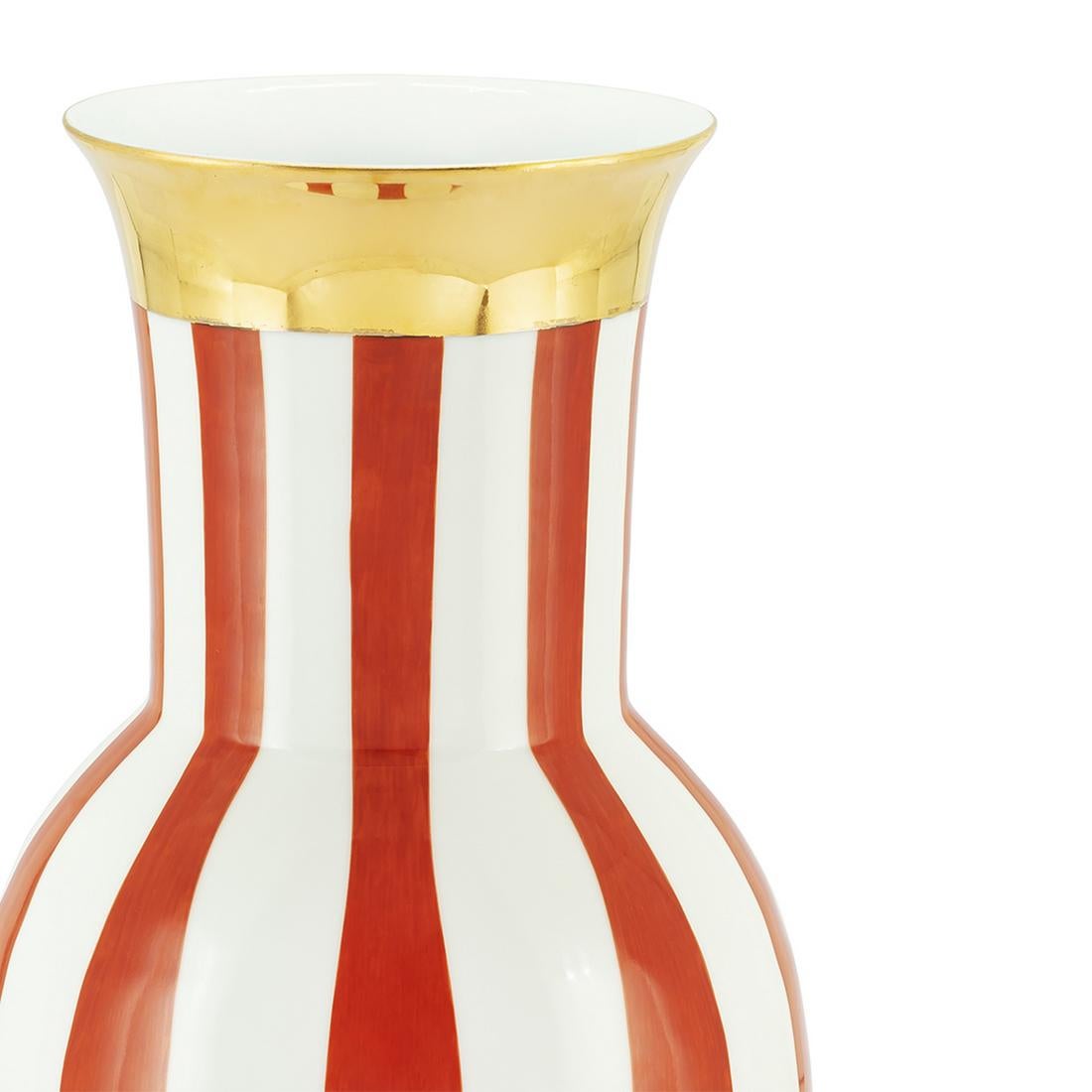 Contemporary Golden Red Medium Vase For Sale
