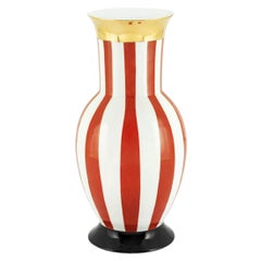 Vase moyen rouge doré