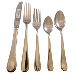 Golden Ribbon Edge von Gorham, Edelstahl-Besteckset Service für 12 60 Teile