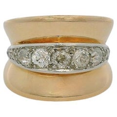 Anello d'oro con circa 1 carato di diamanti, circa 1940