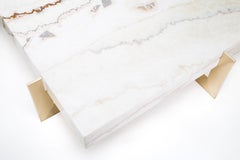 "Golden Rock" Marble Coffee Table feat. Brushed Brass Base by Grzegorz Majka